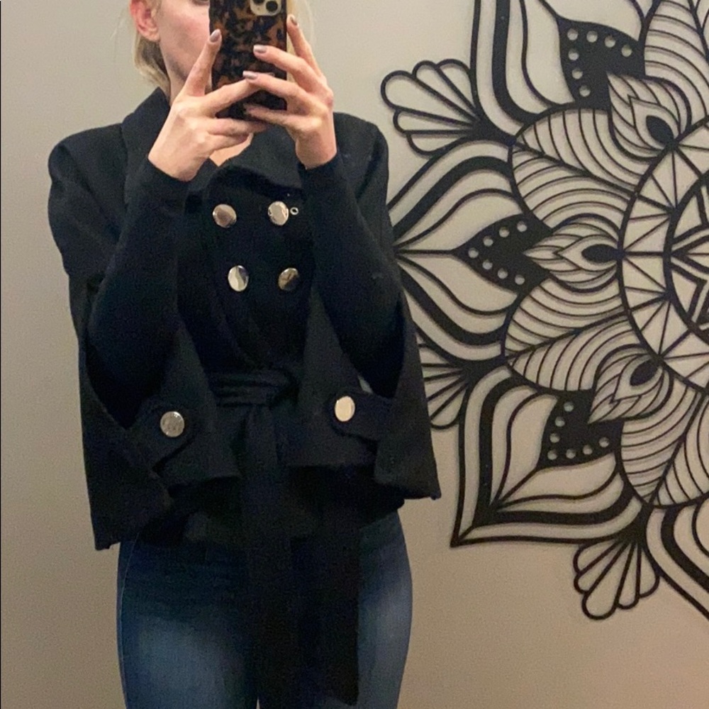 Express wool cape coat
